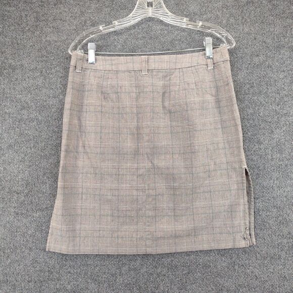 Wet Seal Skirt Womens Size 5 Gray Check Pattern Side Slit Cotton Blend - Picture 3 of 12